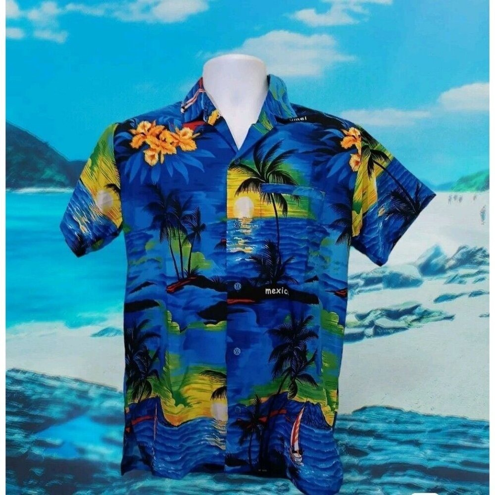 Rima Beachwear Mens Small Hawaiian Tropical Shirt ‎ Mexico